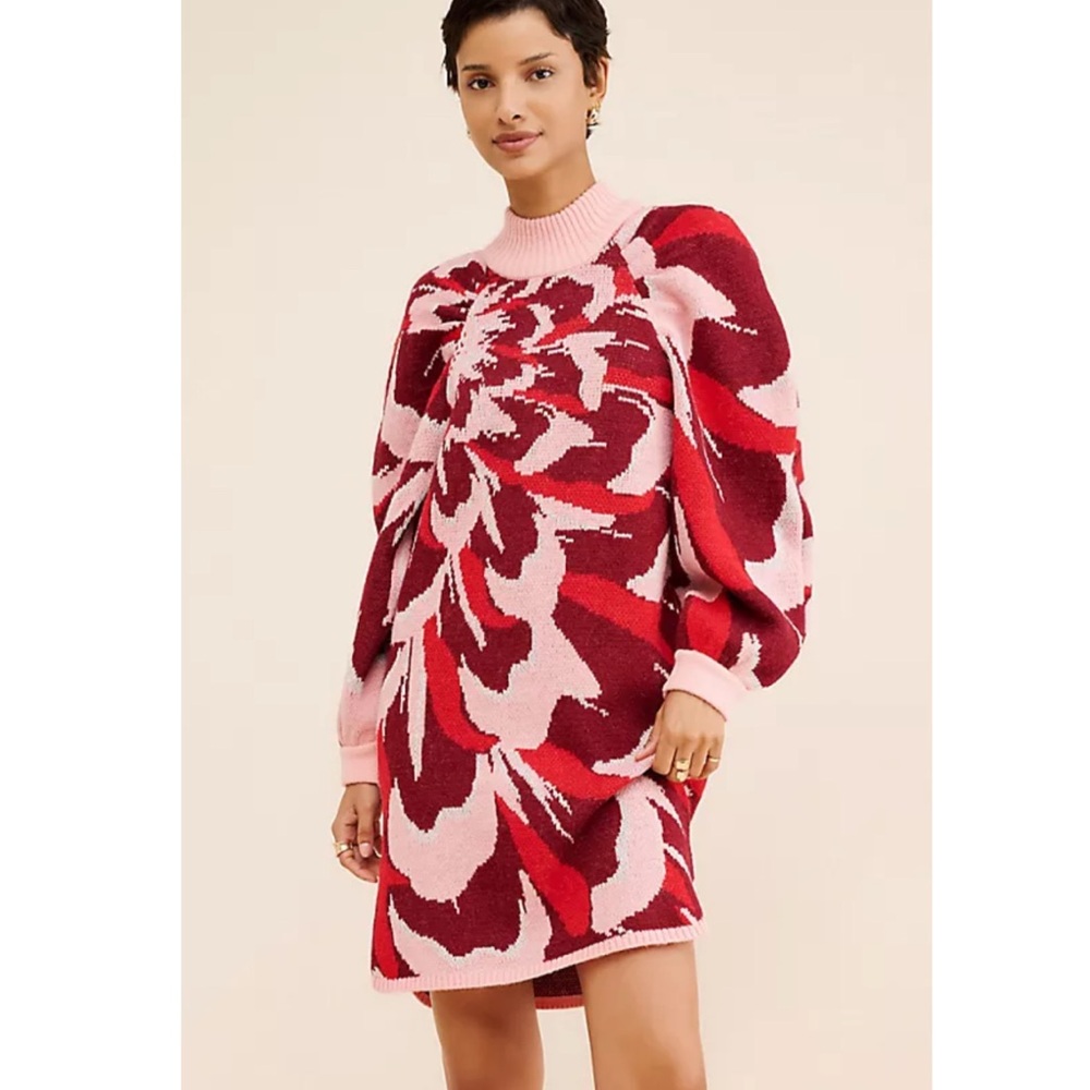 Farm Rio X Nuuly Flower Knit Mini Dress Small